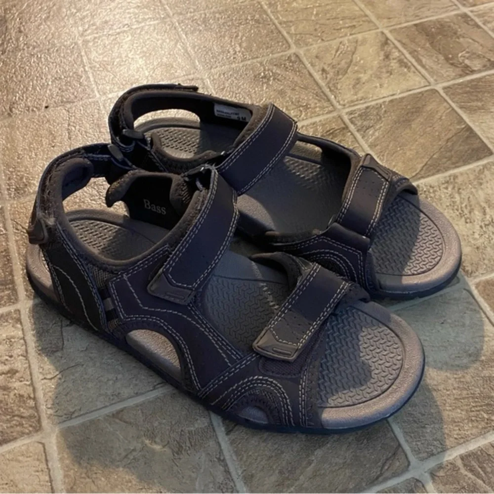 G.H. Bass Sandal’s Mens Size 9M Half Time Brown‎ Leather Fabric  Uppers